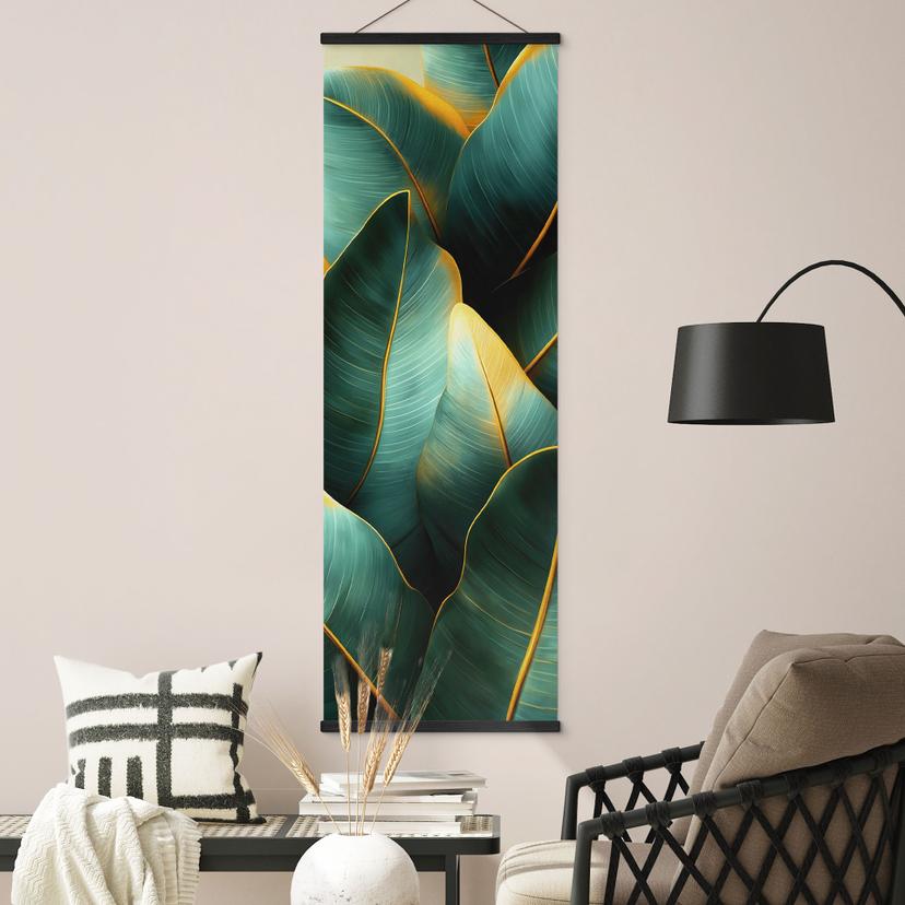 Textil poster Exotiska bananblad - Jaszke - Panorama