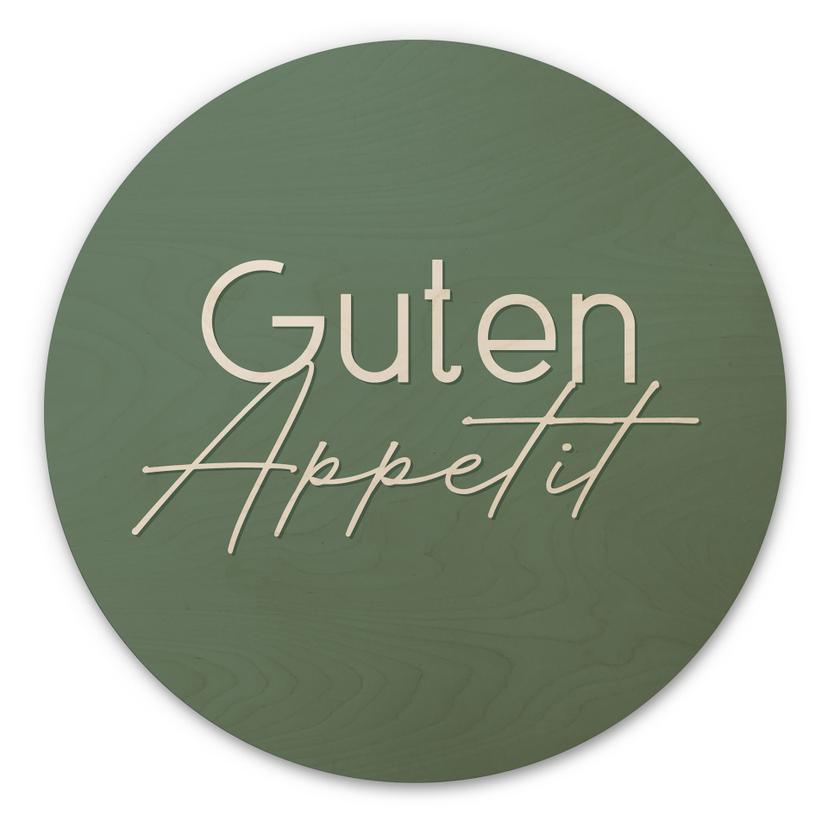Holzbild Guten Appetit - Rund