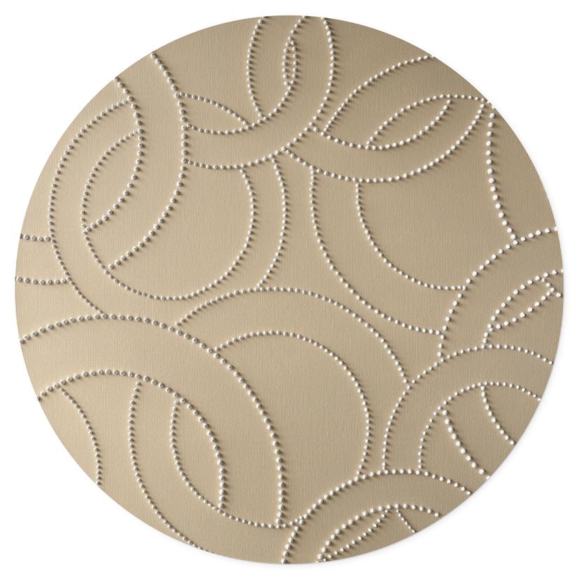 Adesivo murale Anelli astratti beige - Grande - Rotondo