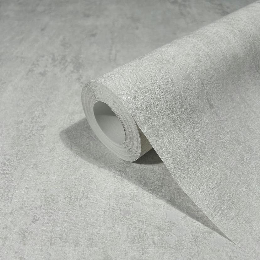 Papel pintado no tejido con brillo gris, beige aspecto hormigón