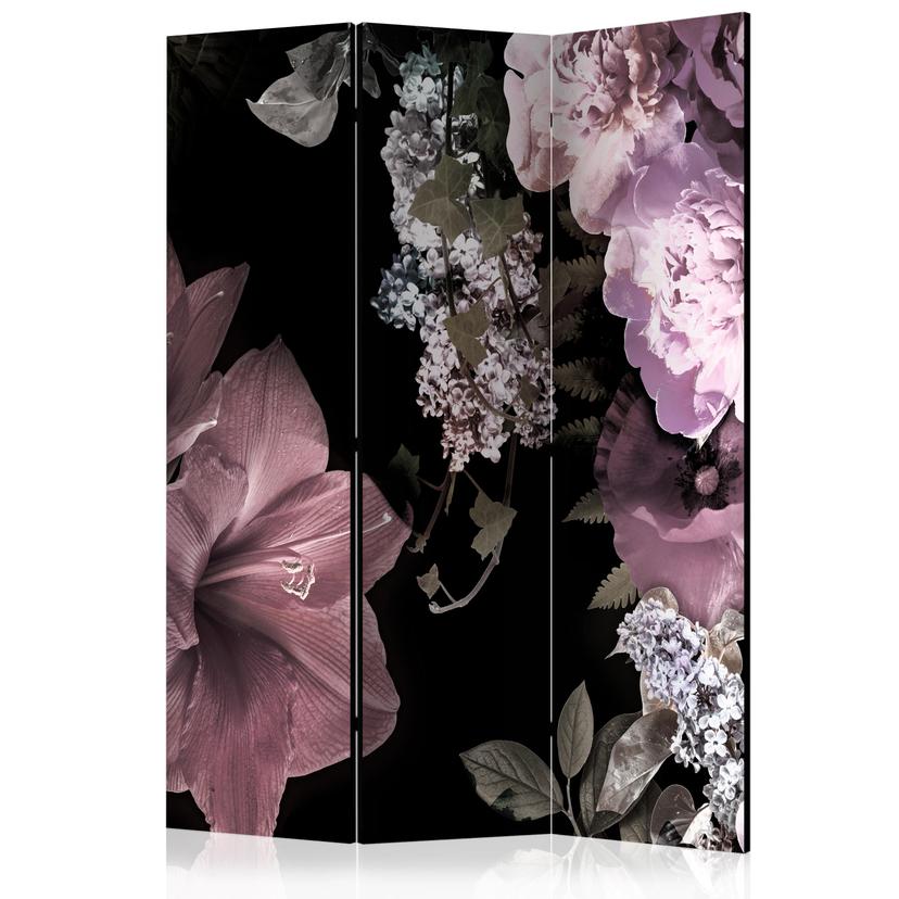 Paravent Séparation de pièce - Nostalgie fleurs, 3 pièces