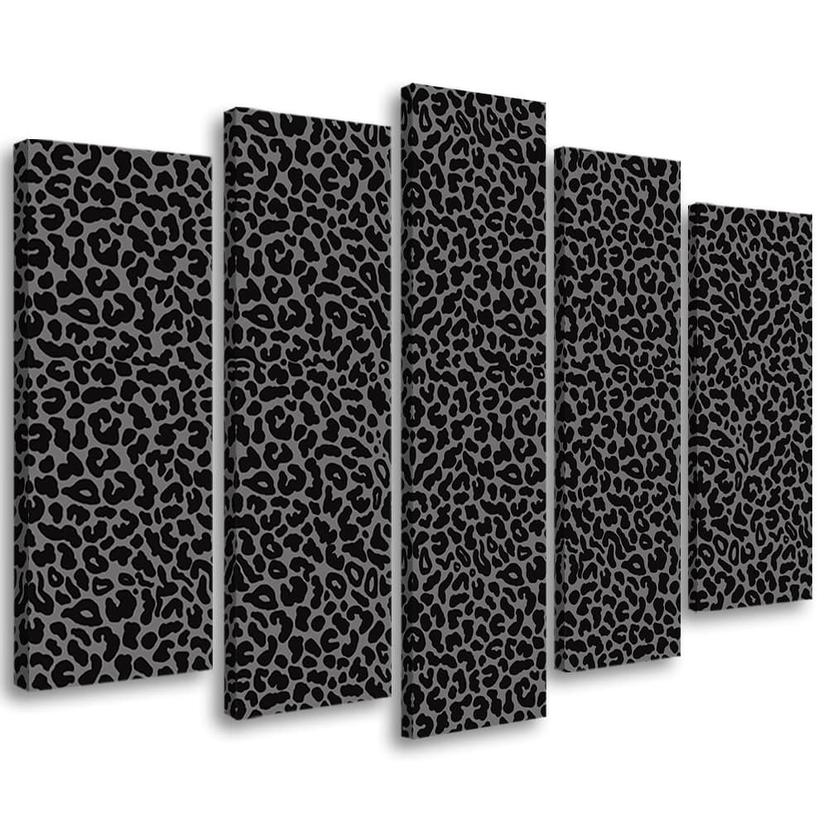 5 stykke lærredsprint, Leopard Leopard Pels Patches Mønster