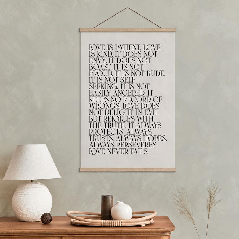 Stoffbild Love is - Liebe ist geduldig - KsanaKalpa