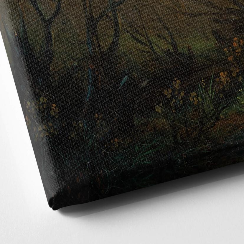 Stampa su tela Friedrich - Paesaggio boscoso al tramonto del sole