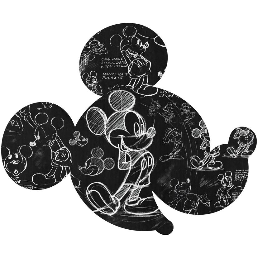Selvklæbende tapet - Mickey Head Illustration - 125 x 125 cm