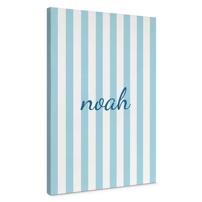 Tableau sur toile personnalisable rayures bleues