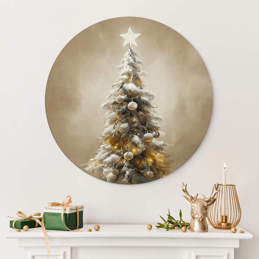 Cerchio a muro Treechild- Golden Christmas Tree