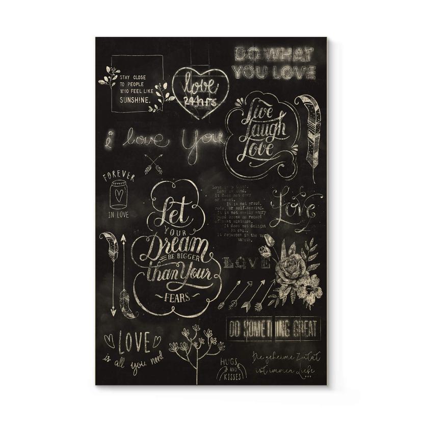 Tableau en bois World of good feelings