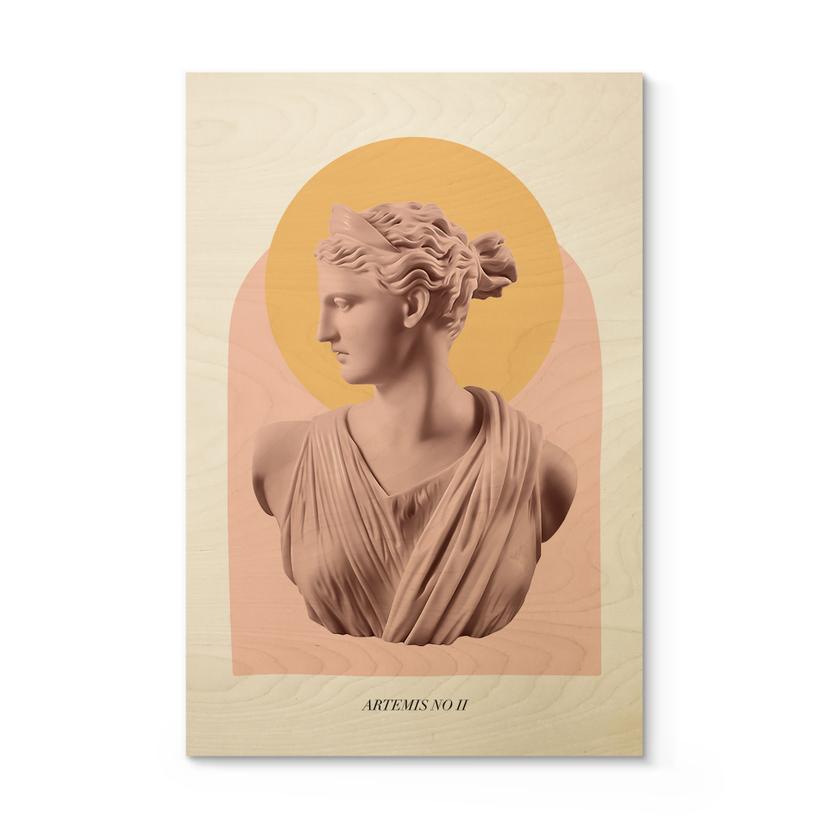 Træplakat Statue af gudinden Artemis - Grace Digital Art
