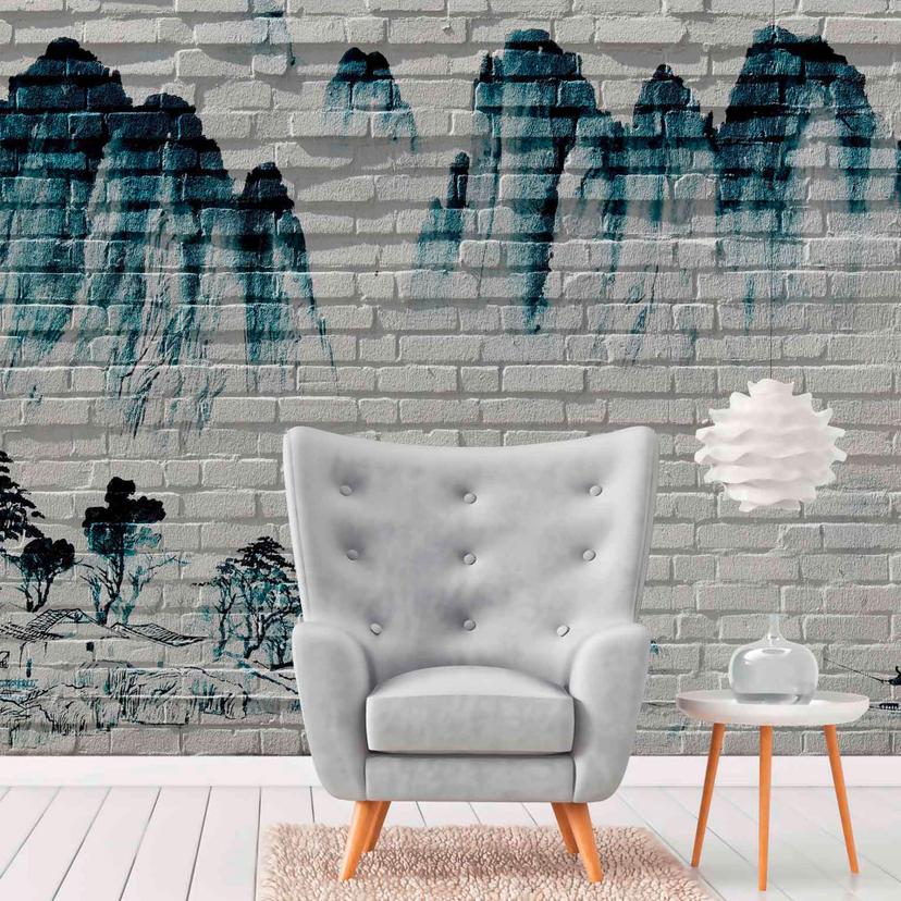 Stone MountainWall tapet i gråhvid - non-woven tapet Designwalls 2 - 2,55 x 3,5 m