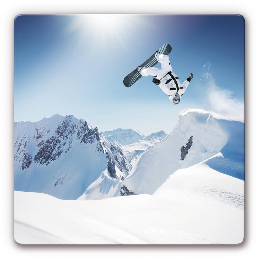 Glasbillede - Snowboarder - Kvadratisk