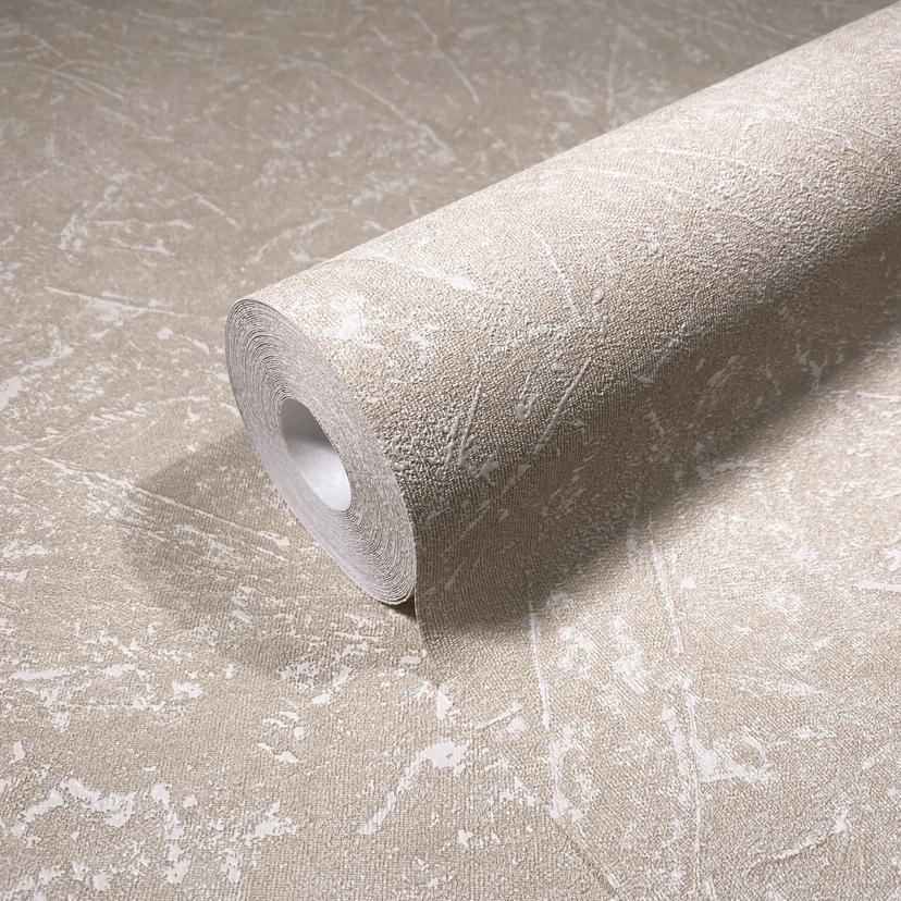 Non-woven tapet med gipsstruktur Beige tekstur
