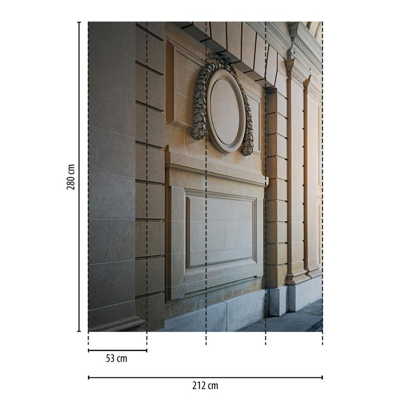 Carta da parati classica beige sabbia per facciate - motivo architettonico realistico - Carta da par