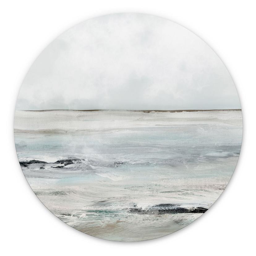 Vægcirkel Bølger ved Sandy Bay - Hobday – print på aluminium (Alu-Dibond)