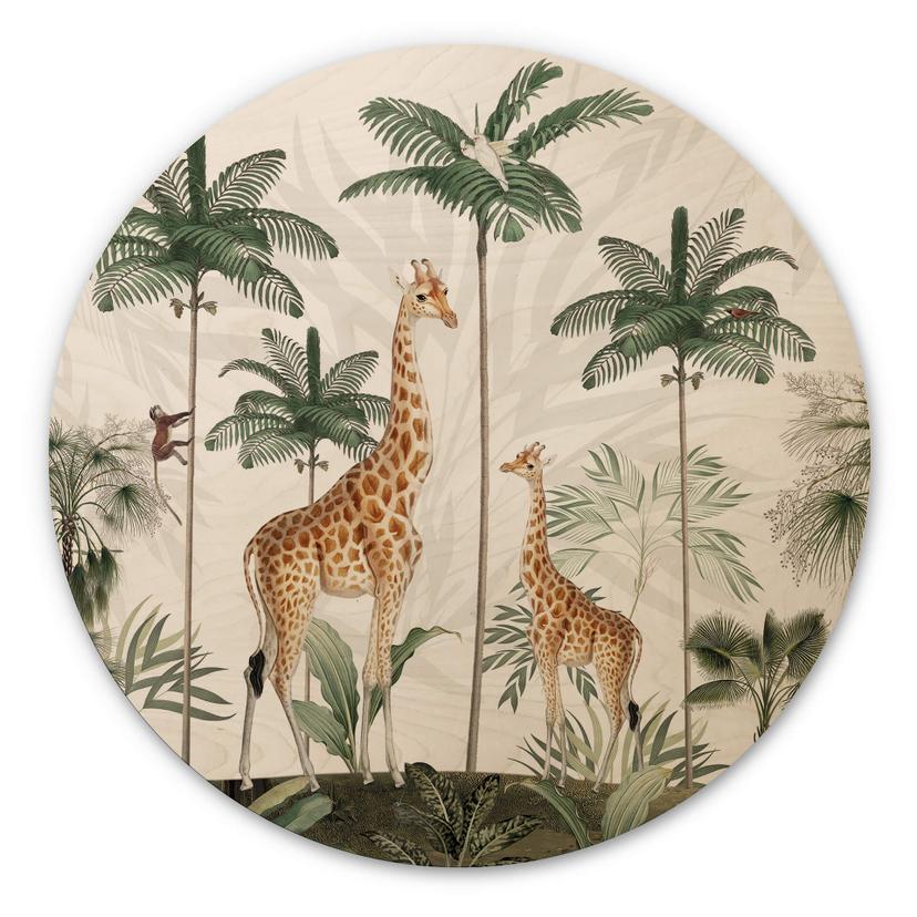 Billede af træ Kikki Belle - Girafferne - Rund
