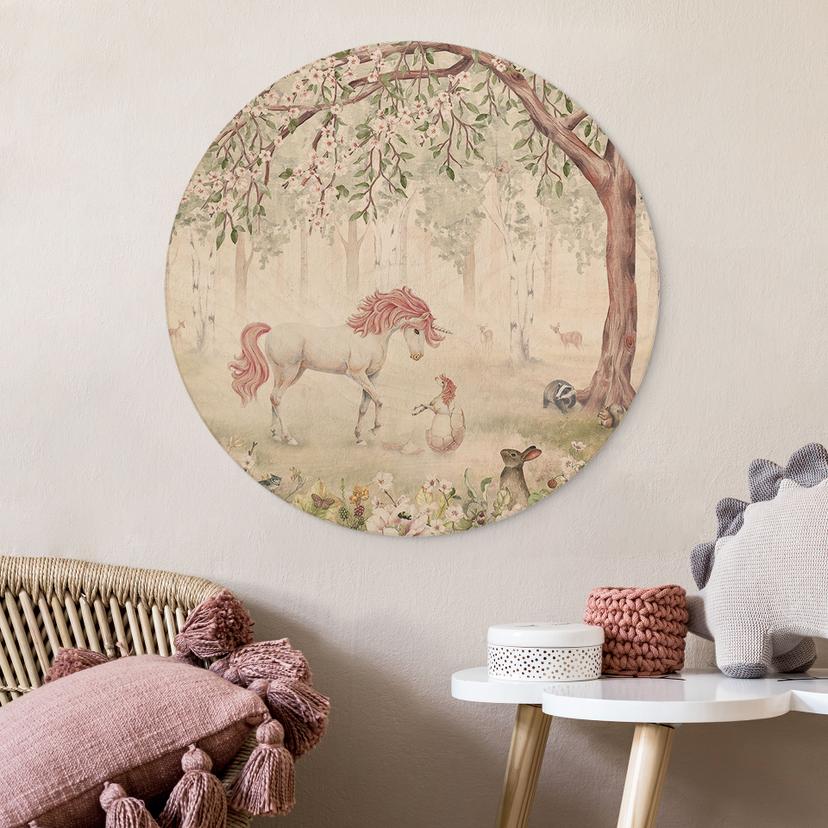 Stampa su legno Bosco fatato con unicorni - Kikki Belle