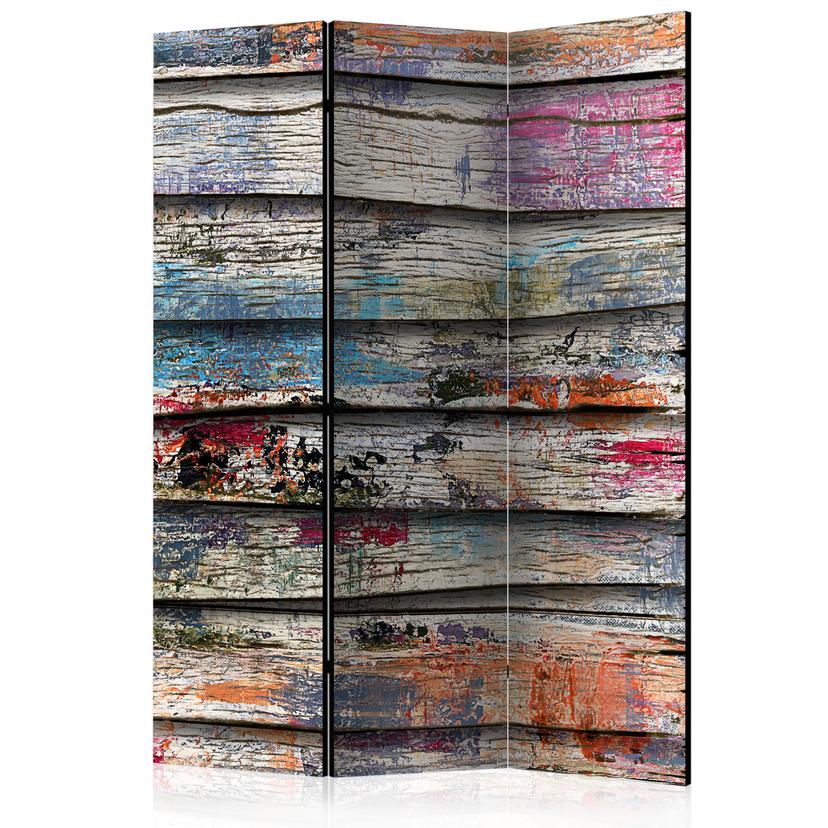 Paravent Séparation de pièce - Bois coloré, 3 pièces