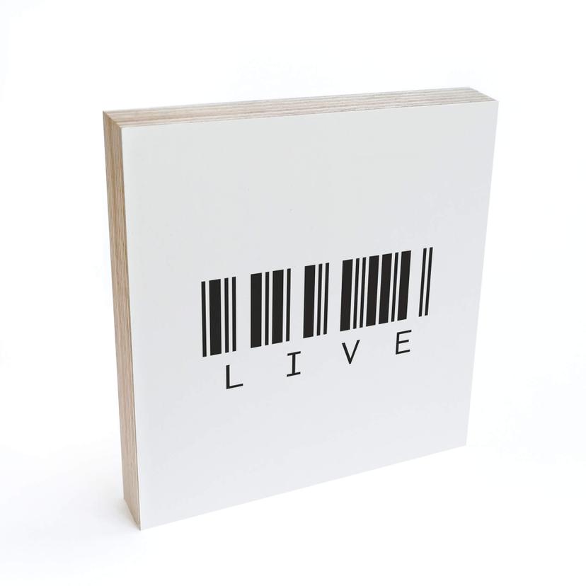 Bloc en bois à poser - Code barre - Live