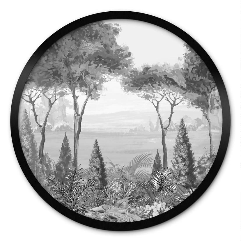 Poster Idyllisch plantenlandschap - Ms Tiff - Rond