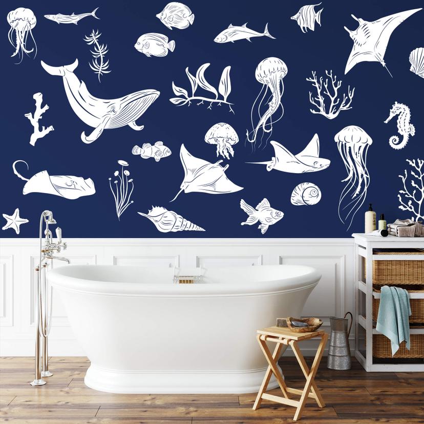 Wandtattoo Unterwasserparadies Set (40-teilig)