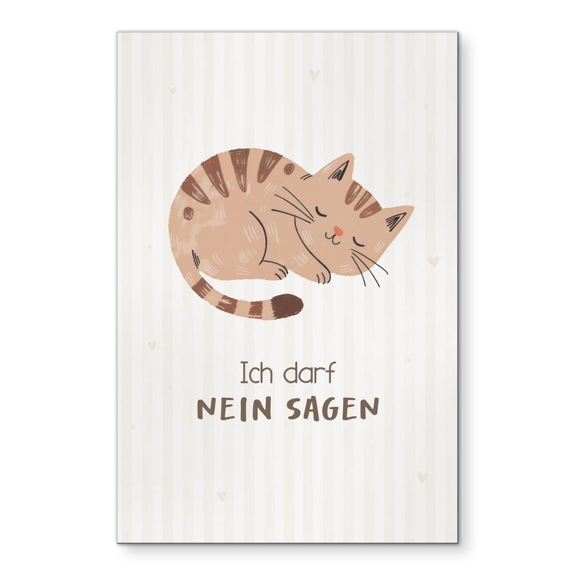 Alu-Dibond Wandbild mit Katze - Kraftsatz 'Ich darf nein sagen' für Kinder