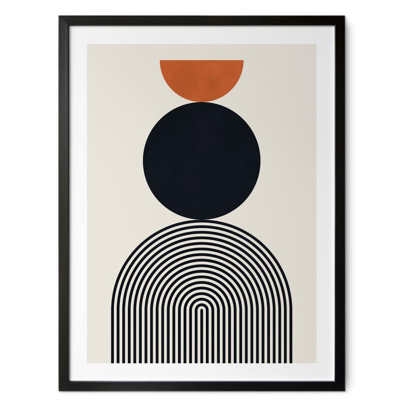Póster Líneas y círculos abstractos en armonía - Costa