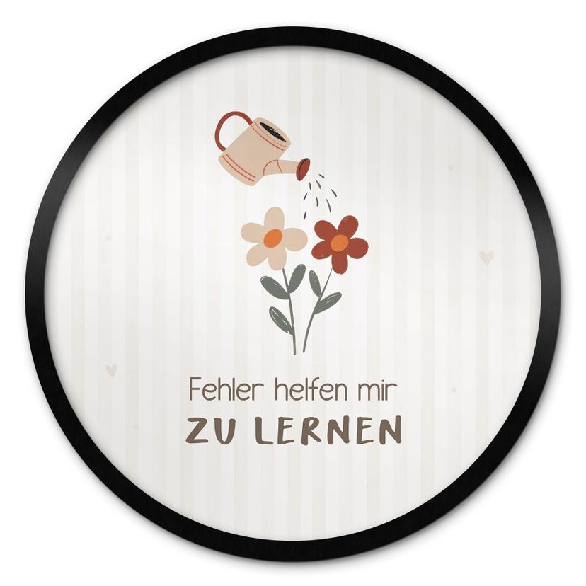 Rundes Kinder-Poster mit Gießkanne - 'Fehler helfen mir zu lernen'