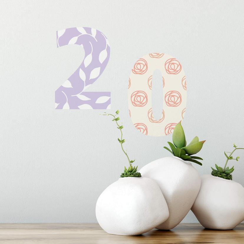 Adesivo murale + Lettere a scelta - Fiori