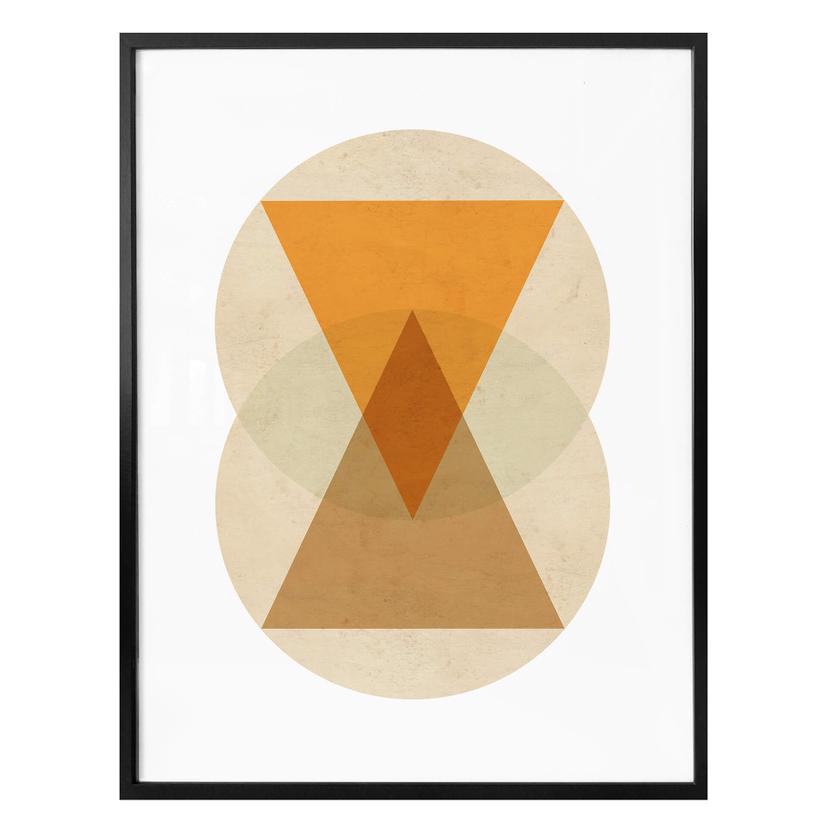 Plakat - Nouveauprints - Circles and triangles orange and brown
