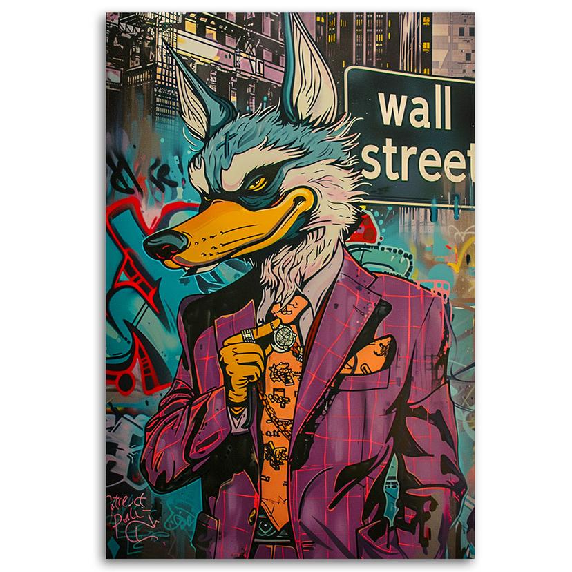 Canvasbillede, Wolf of Wall Street AI
