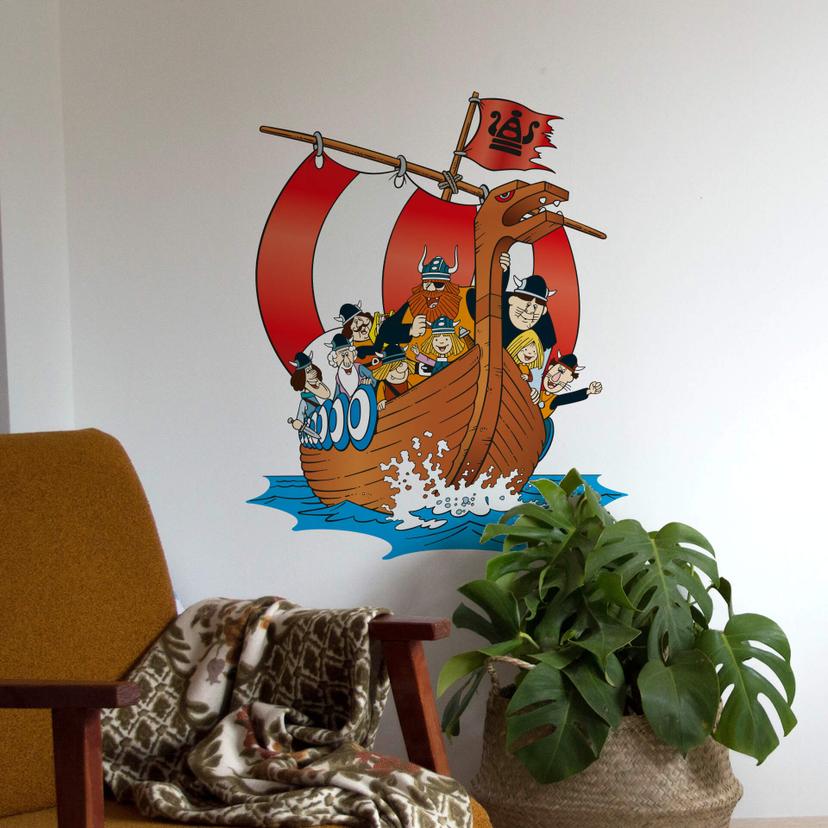 Muursticker Wickie de Viking vaart