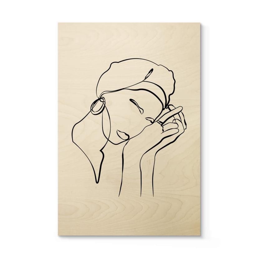 Cuadro de madera NKTN - Line Art - Don't Worry