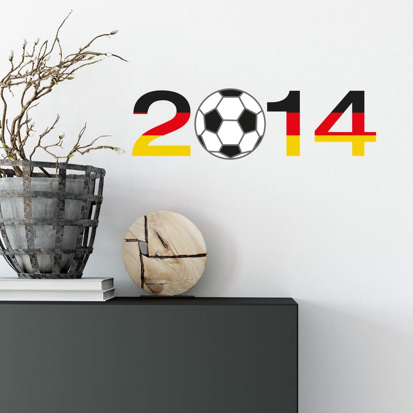 Wandtattoo 2014 mit Fußball