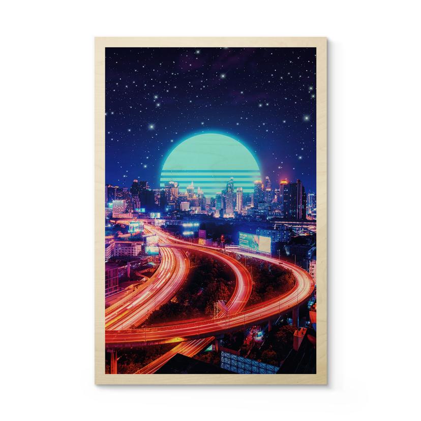 Træplakat Cyber City Bangkok - Takkar