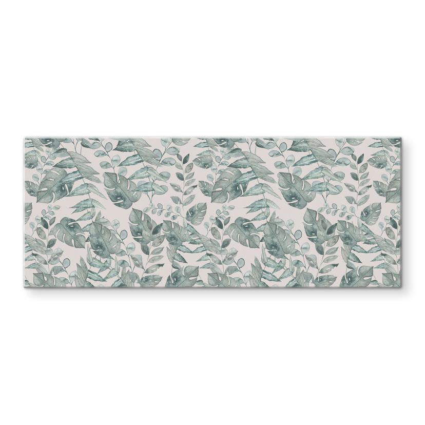 Pannello paraschizzi Jungle leaves crema acquerello - Bloomery Decor - Panorama