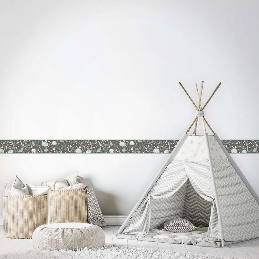 Børnetapet, non-woven tapet Kids Walls grøn, grå