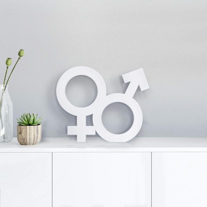 Letra deco símbolo de género hetero