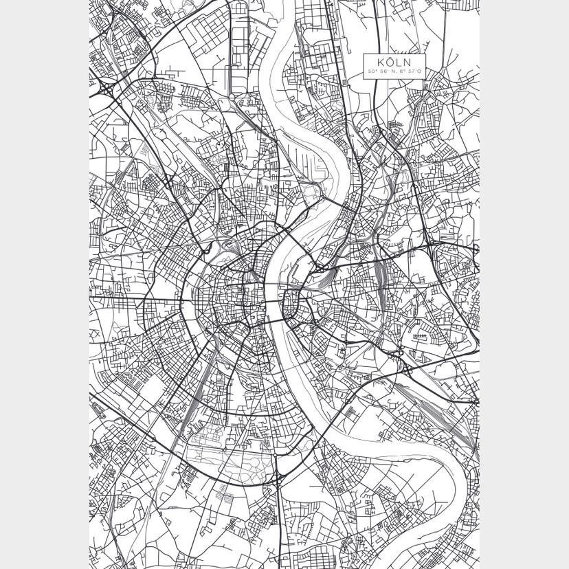 Fotomurale Mappa della città di Colonia