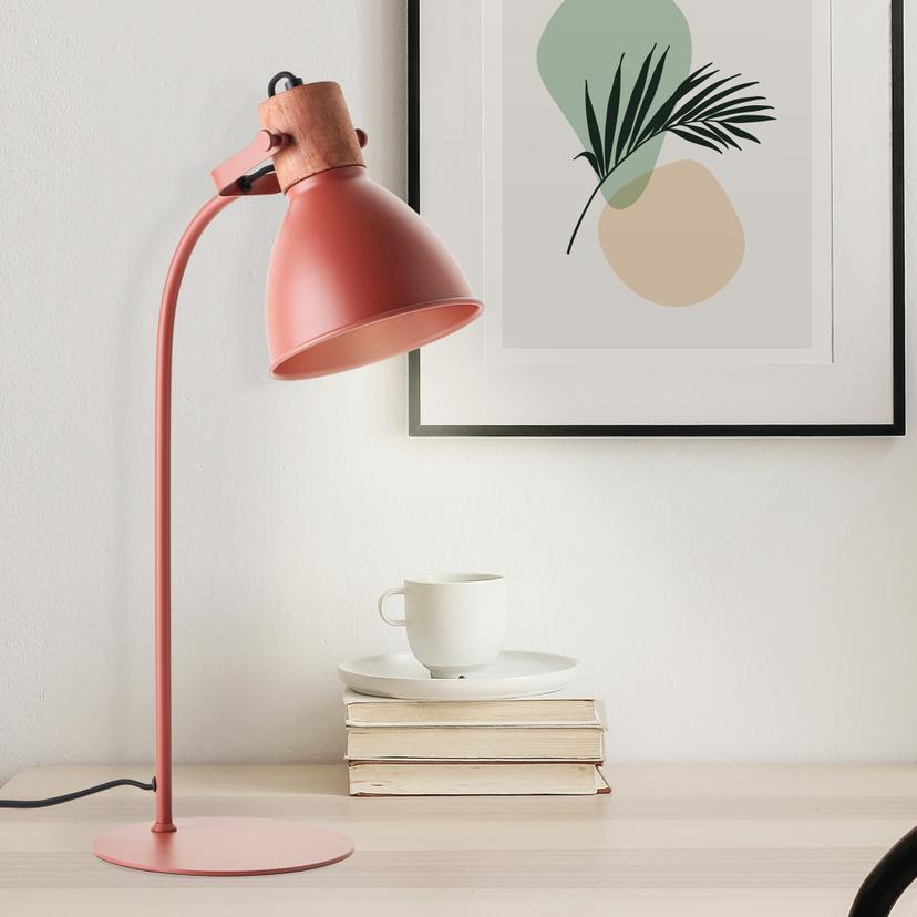 Tischleuchte Franziska, rot, 52 x 28,5 cm, Metall Schreibtischlampe