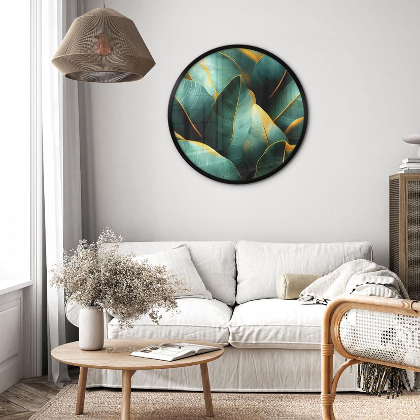 Poster Foglie di banano esotiche - Jaszke - Rotondo