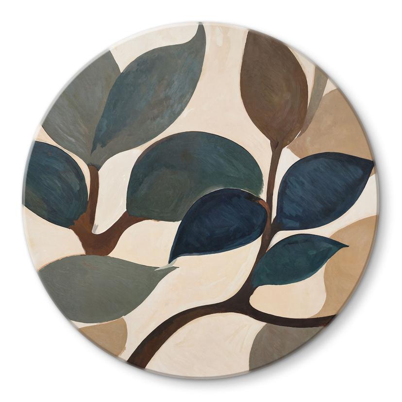 Glasbild Emil's Garden - Botanische Blätter - Sir Edward x Grigory Gladarev - Rund