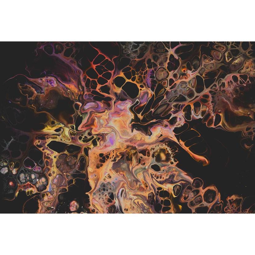 Livingwalls papier peint photo ARTist Abstract orange, rose, noir