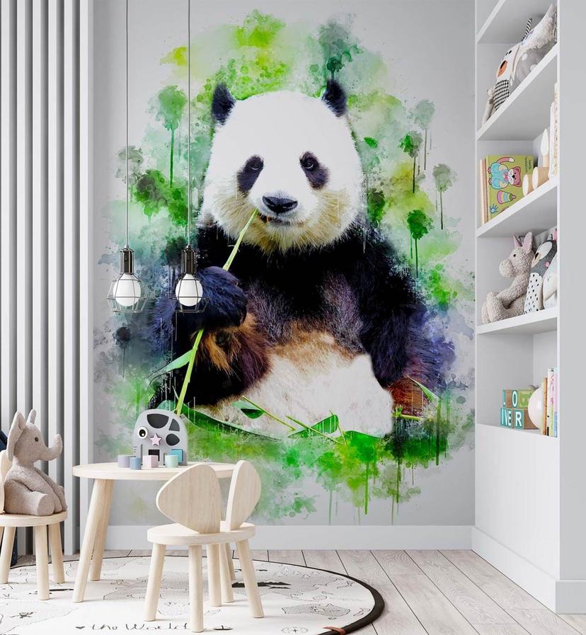 Fototapete, für Kinder Essender Panda