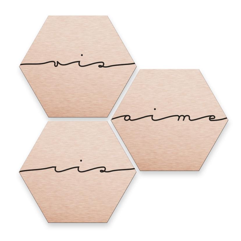 Esagoni Alu-Dibond - Vis ris aime (Set 3 pz.)