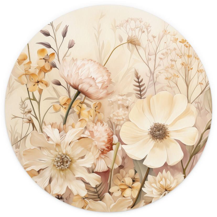Carta da parati floreale vintage Splendour in the Meadow - Lola Peacock - Round - carta da parati in