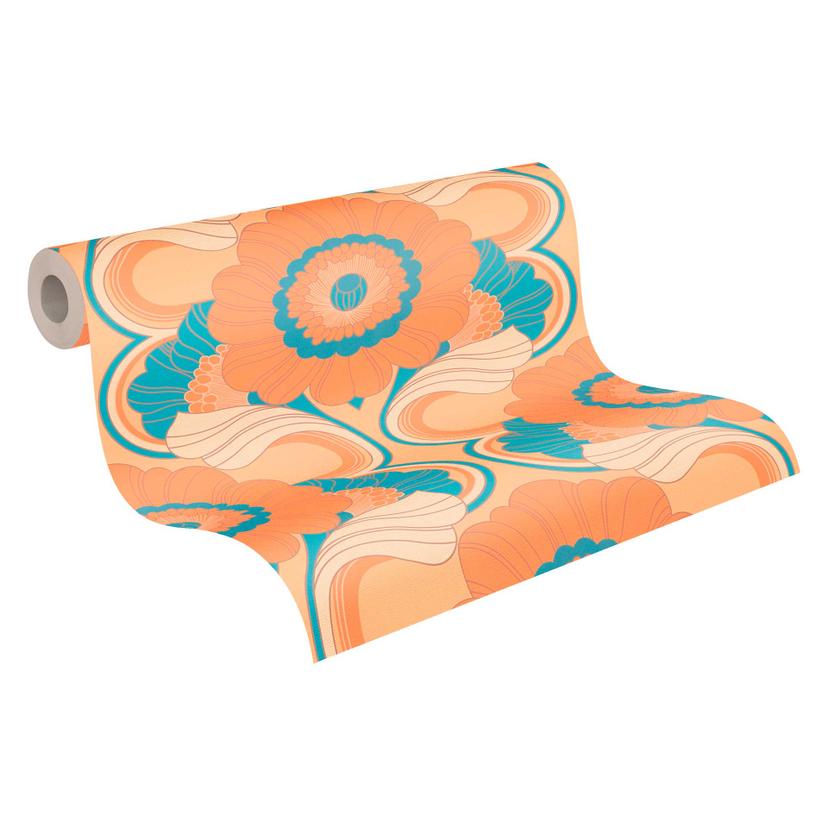 Papel pintado no tejido de colores - papel pintado floral de estilo vintage - papel pintado con moti