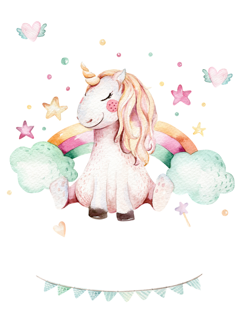 Poster Kvilis unicorno + Testo personalizzato