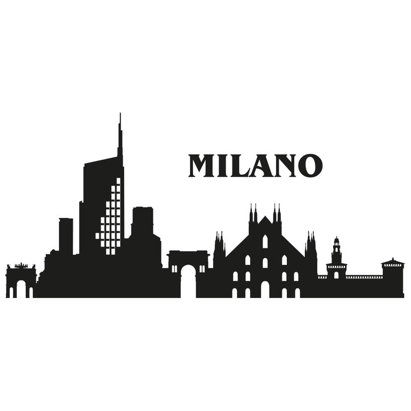 Muursticker Skyline Milaan