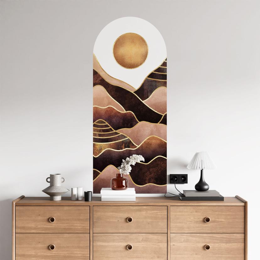 Wallsticker rundbue vægpanel solnedgang - Fredriksson - smal
