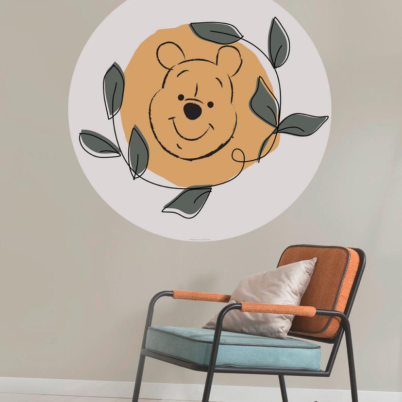 Carta da parati autoadesiva in tessuto non tessuto - Ghirlanda di Winnie the Pooh - 125 x 125 cm